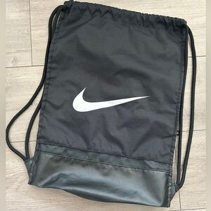 Nike Black and Gray Drawstring Backpack